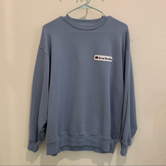Acne studio Logo patch sweatshirt mineral blue - Picture 1 of 5